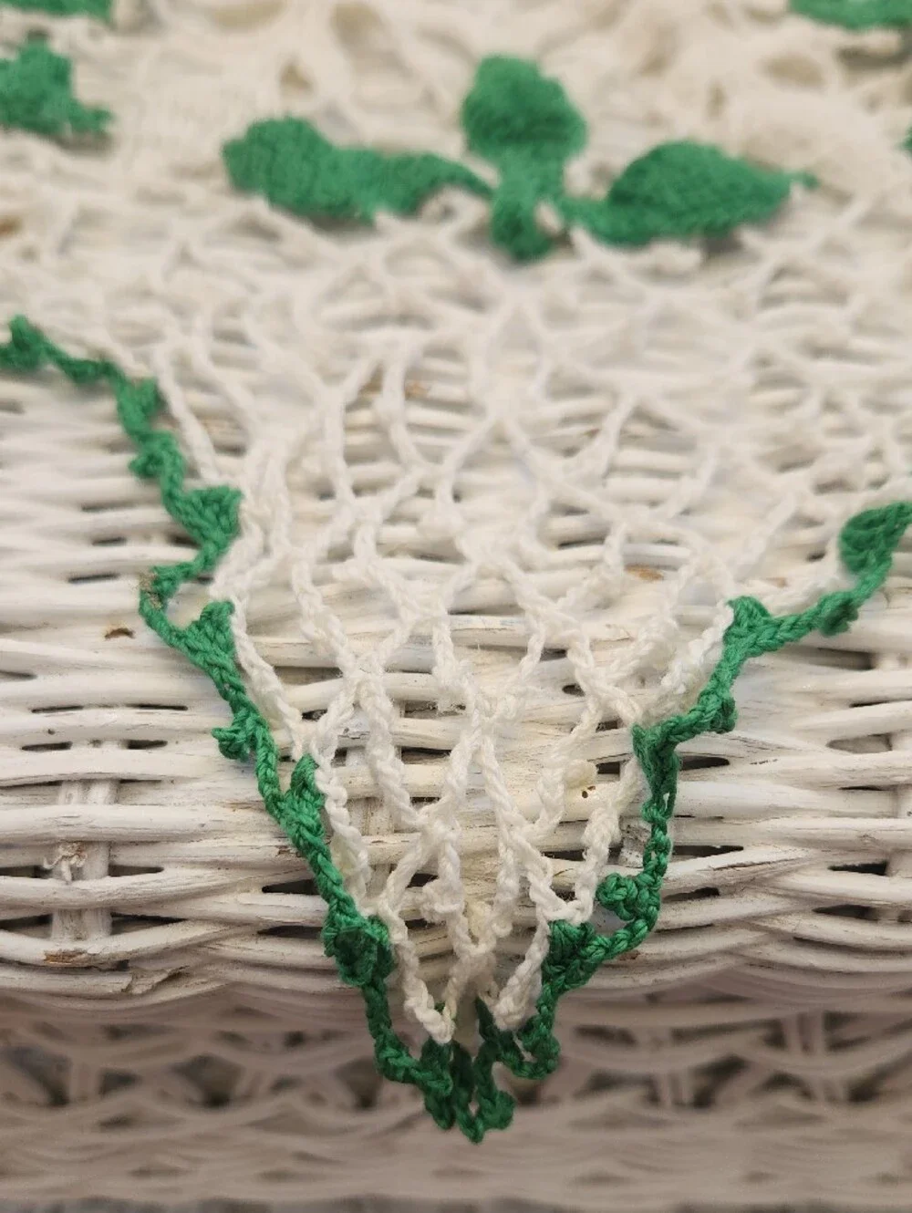 Handmade Crochet Star Doily With Leaves
